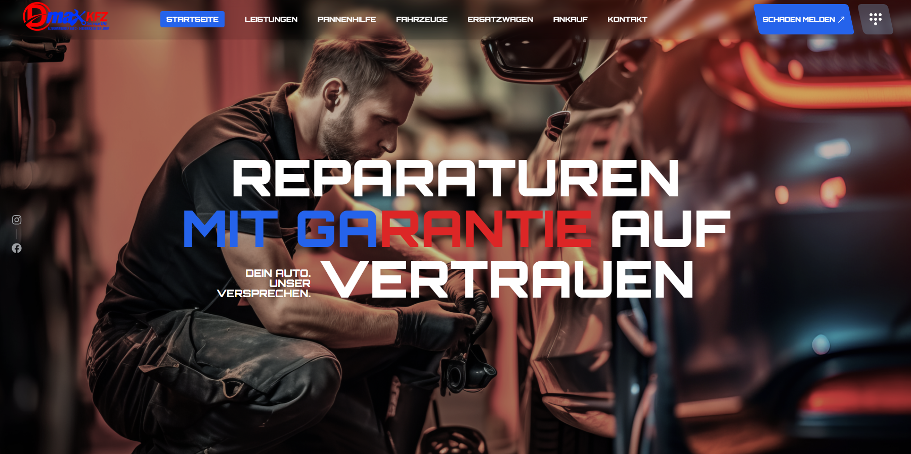 DMAXKFZ Webseite – Modernes Webdesign für Automobilhandel